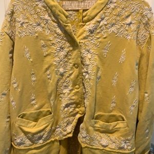 Magnolia Pearl Mustard Embroidered Hi Low Jacket